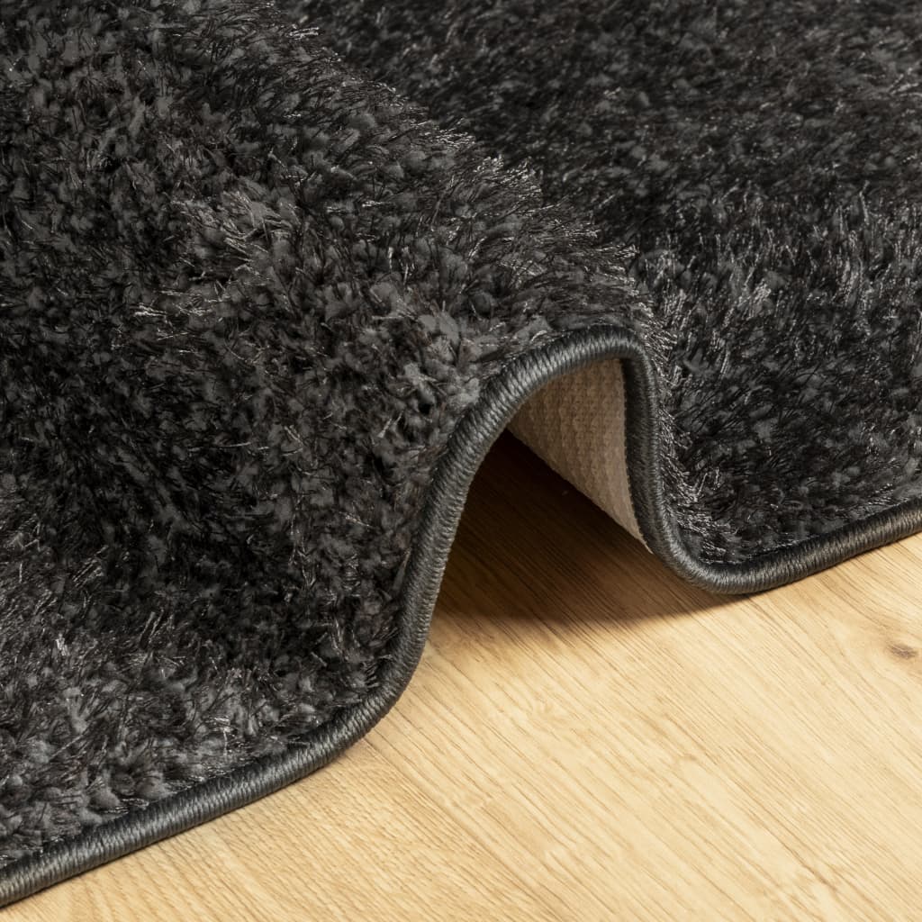 Rug ISTAN High Pile Shiny Look Anthracite 80x150 cm