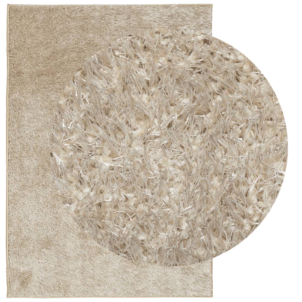 Rug ISTAN High Pile Shiny Look Beige 140x200 cm