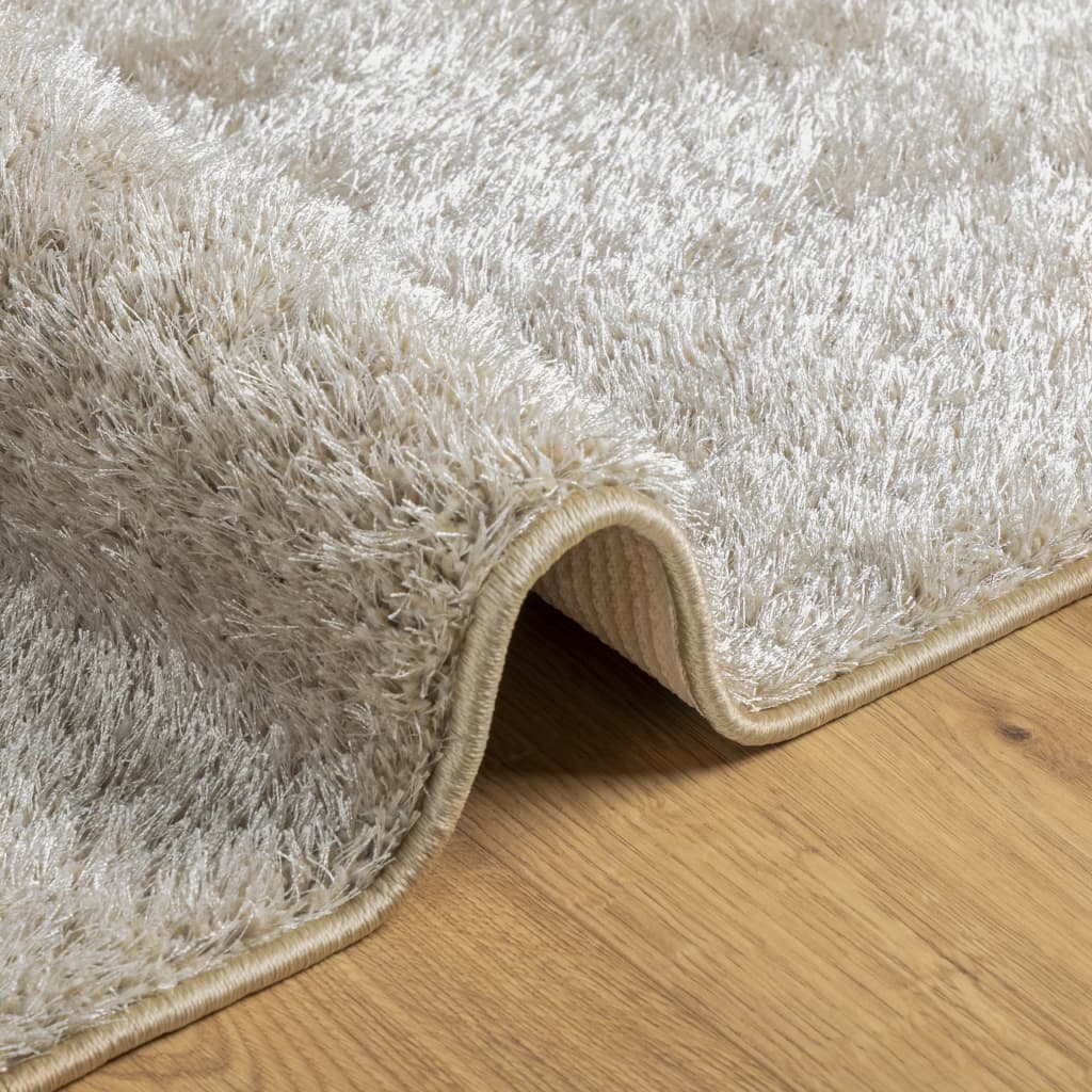 Rug ISTAN High Pile Shiny Look Beige 200x280 cm