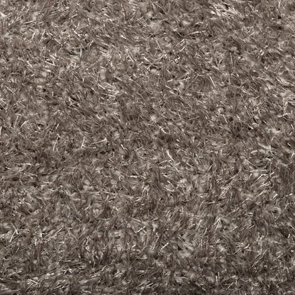 Rug ISTAN High Pile Shiny Look Grey Ø 100 cm