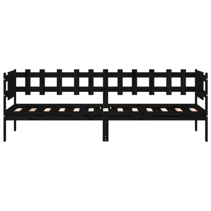 Day Bed without Mattress Black 90x190 cm Single Solid Wood Pine