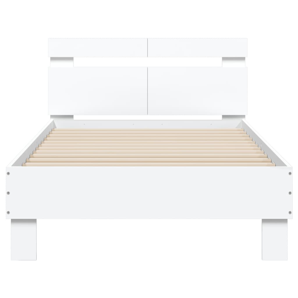 Bed Frame with Headboard White 100x200 cm Engineered wood