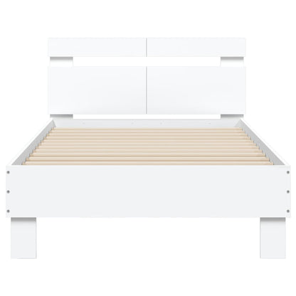 Bed Frame with Headboard White 100x200 cm Engineered wood