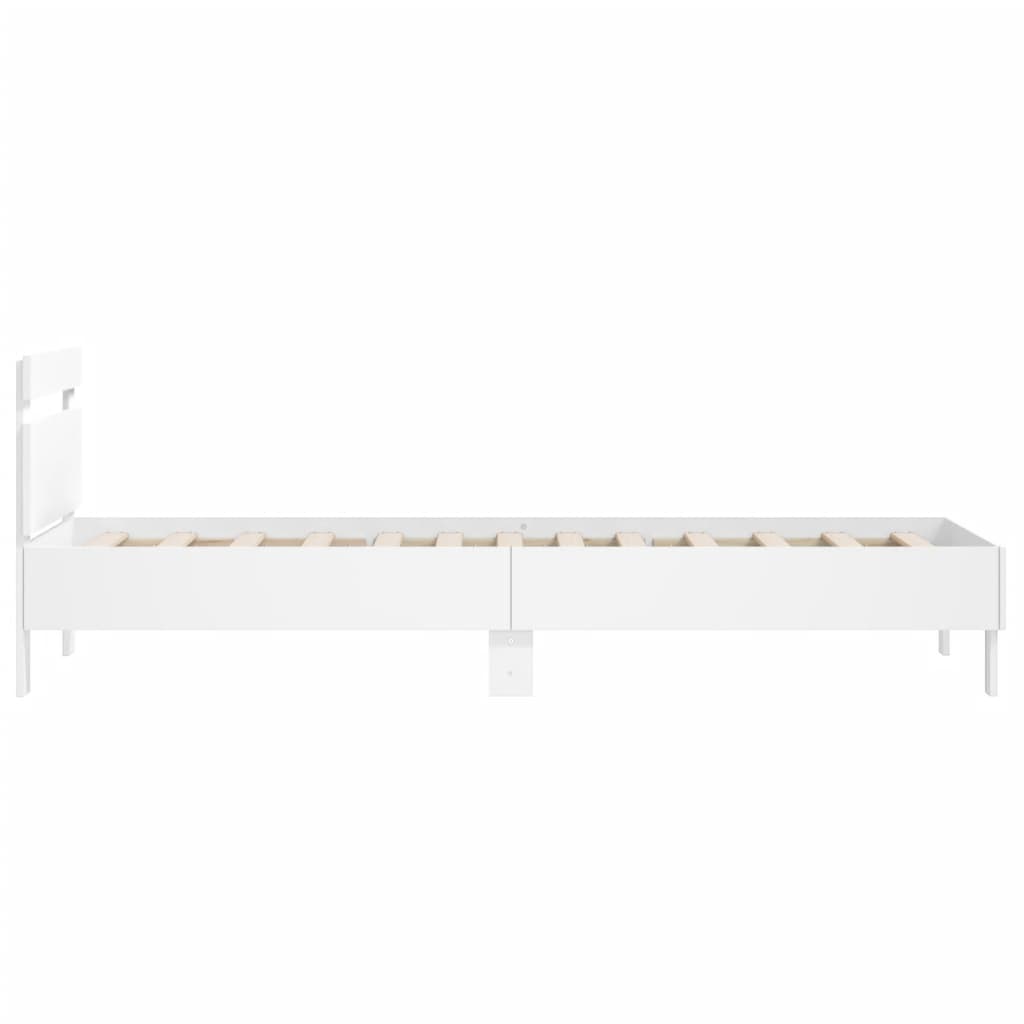 Bed Frame with Headboard White 100x200 cm Engineered wood