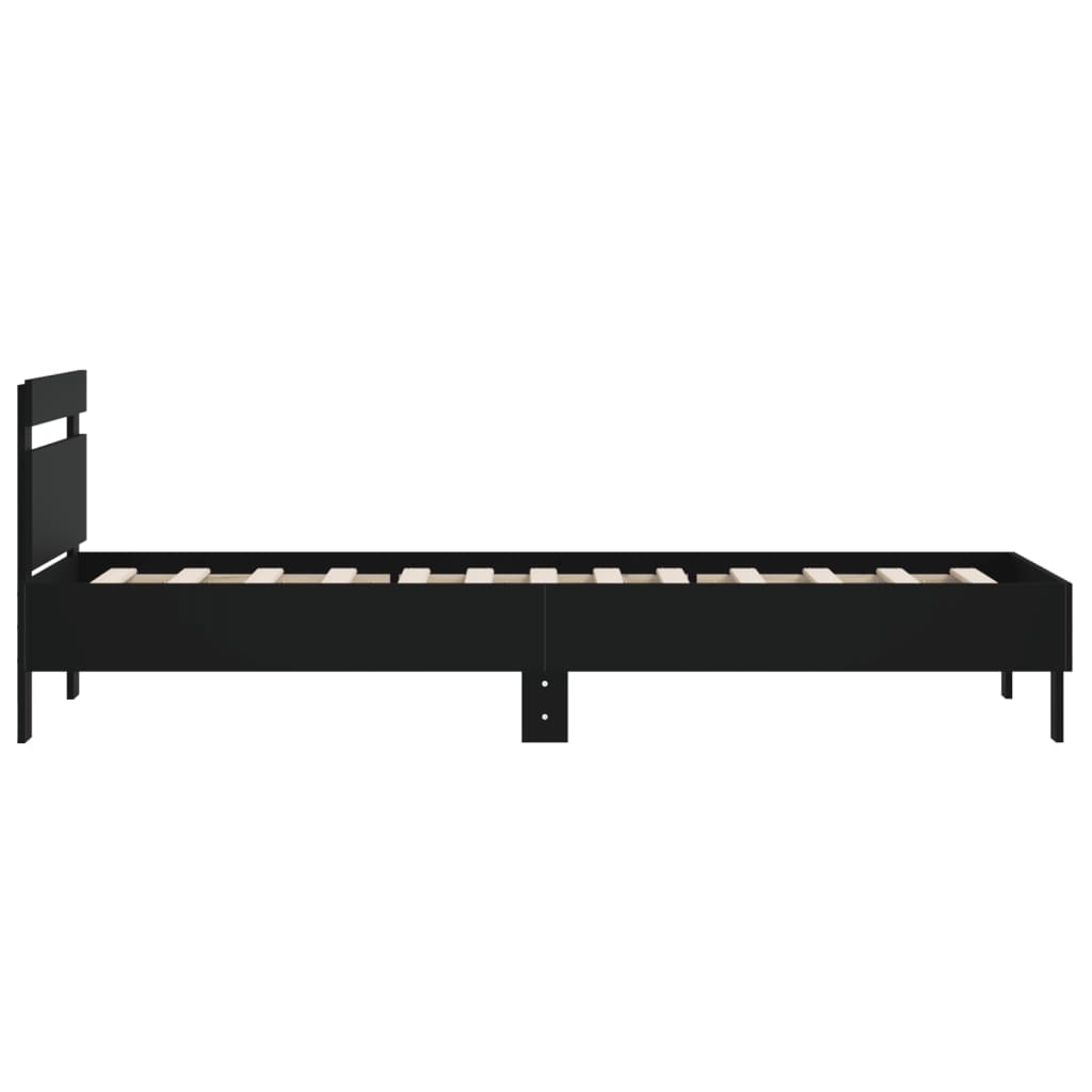 Bed Frame with Headboard Black 100x200 cm Engineered wood