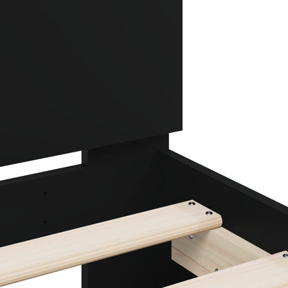 Bed Frame with Headboard Black 100x200 cm Engineered wood