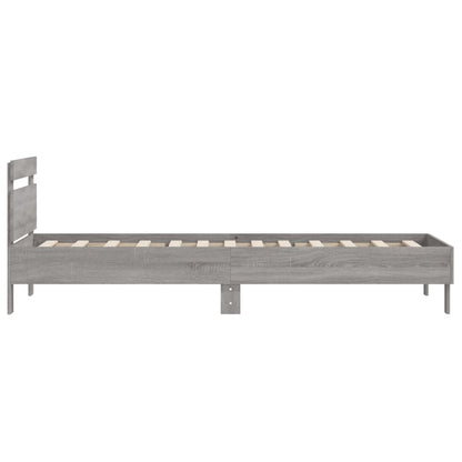 Bed Frame with Headboard Grey Sonoma 100x200 cm Engineered wood