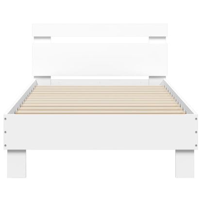 Bed Frame without Mattress with Headboard White 90x190 cm Single