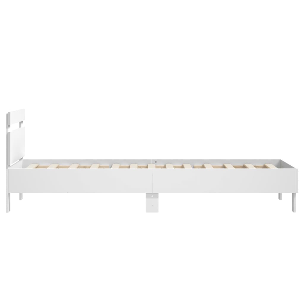 Bed Frame without Mattress with Headboard White 90x190 cm Single