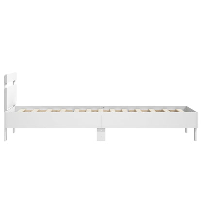 Bed Frame without Mattress with Headboard White 90x190 cm Single