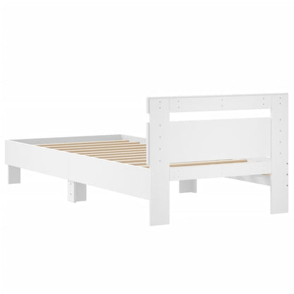 Bed Frame without Mattress with Headboard White 90x190 cm Single