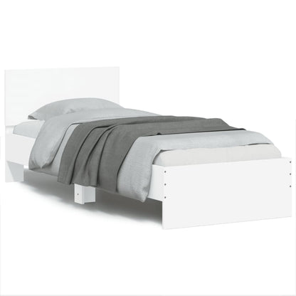 Bed Frame without Mattress with Headboard White 90x200 cm