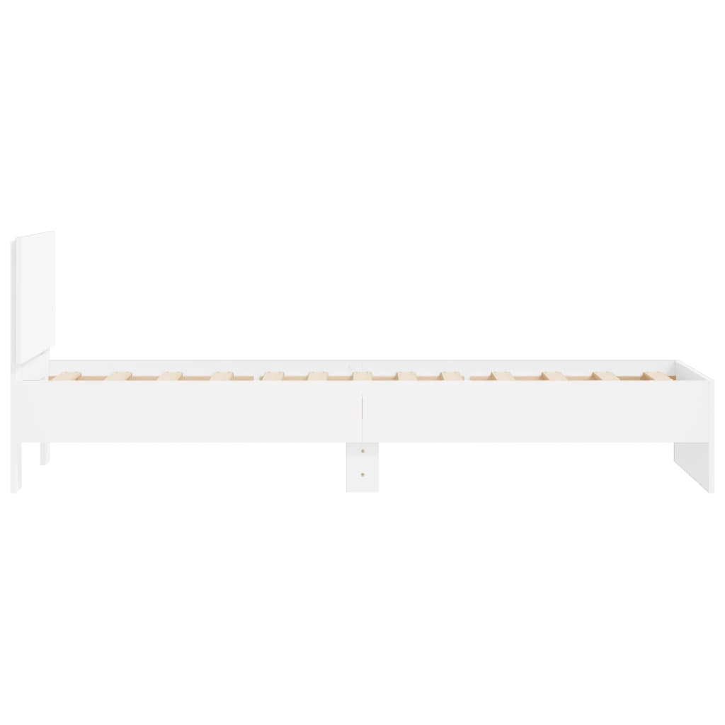 Bed Frame without Mattress with Headboard White 90x200 cm