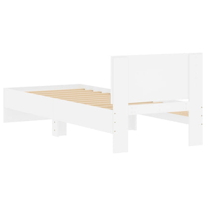 Bed Frame without Mattress with Headboard White 90x200 cm