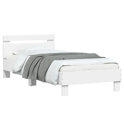 Bed Frame without Mattress with LED Lights White 75x190 cm Small Single