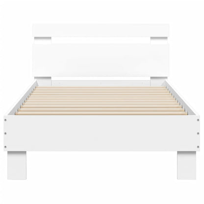 Bed Frame without Mattress with LED Lights White 75x190 cm Small Single