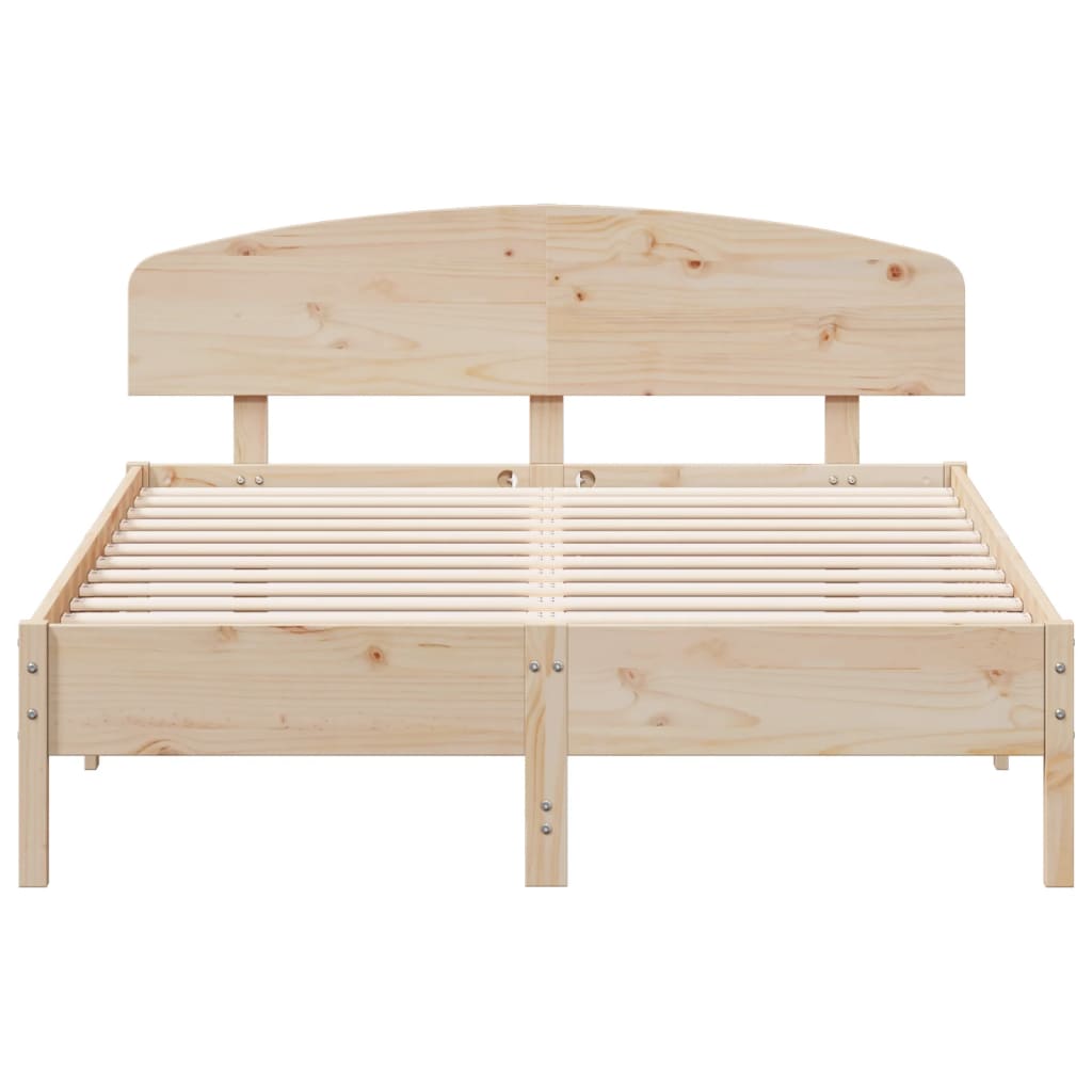 Bed Frame with Headboard 150x200 cm King Size Solid Wood Pine