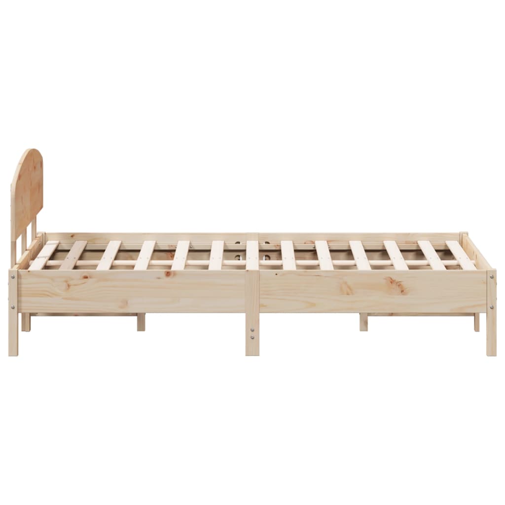 Bed Frame with Headboard 150x200 cm King Size Solid Wood Pine