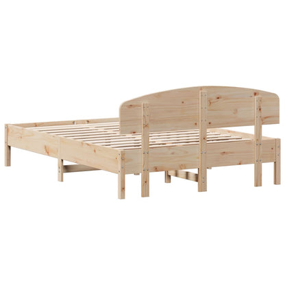 Bed Frame with Headboard 150x200 cm King Size Solid Wood Pine