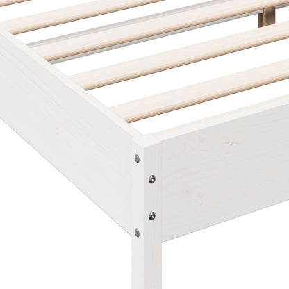 Bed Frame with Headboard White 120x200 cm Solid Wood Pine