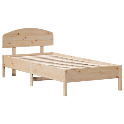 Bed Frame with Headboard 100x200 cm Solid Wood Pine