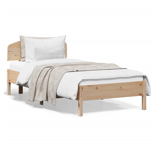 Bed Frame with Headboard 100x200 cm Solid Wood Pine