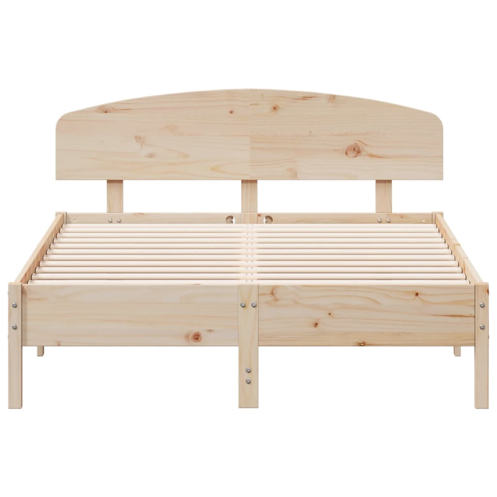 Bed Frame with Headboard 120x190 cm Small Double Solid Wood Pine