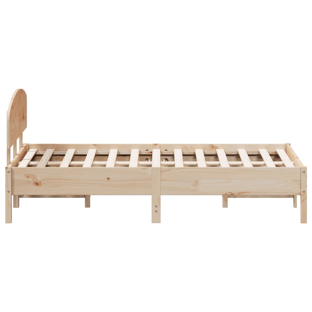 Bed Frame with Headboard 120x190 cm Small Double Solid Wood Pine