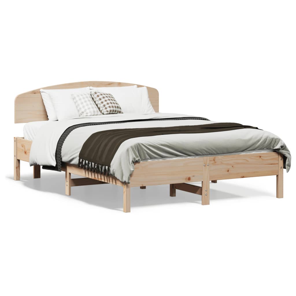 Bed Frame with Headboard 120x190 cm Small Double Solid Wood Pine