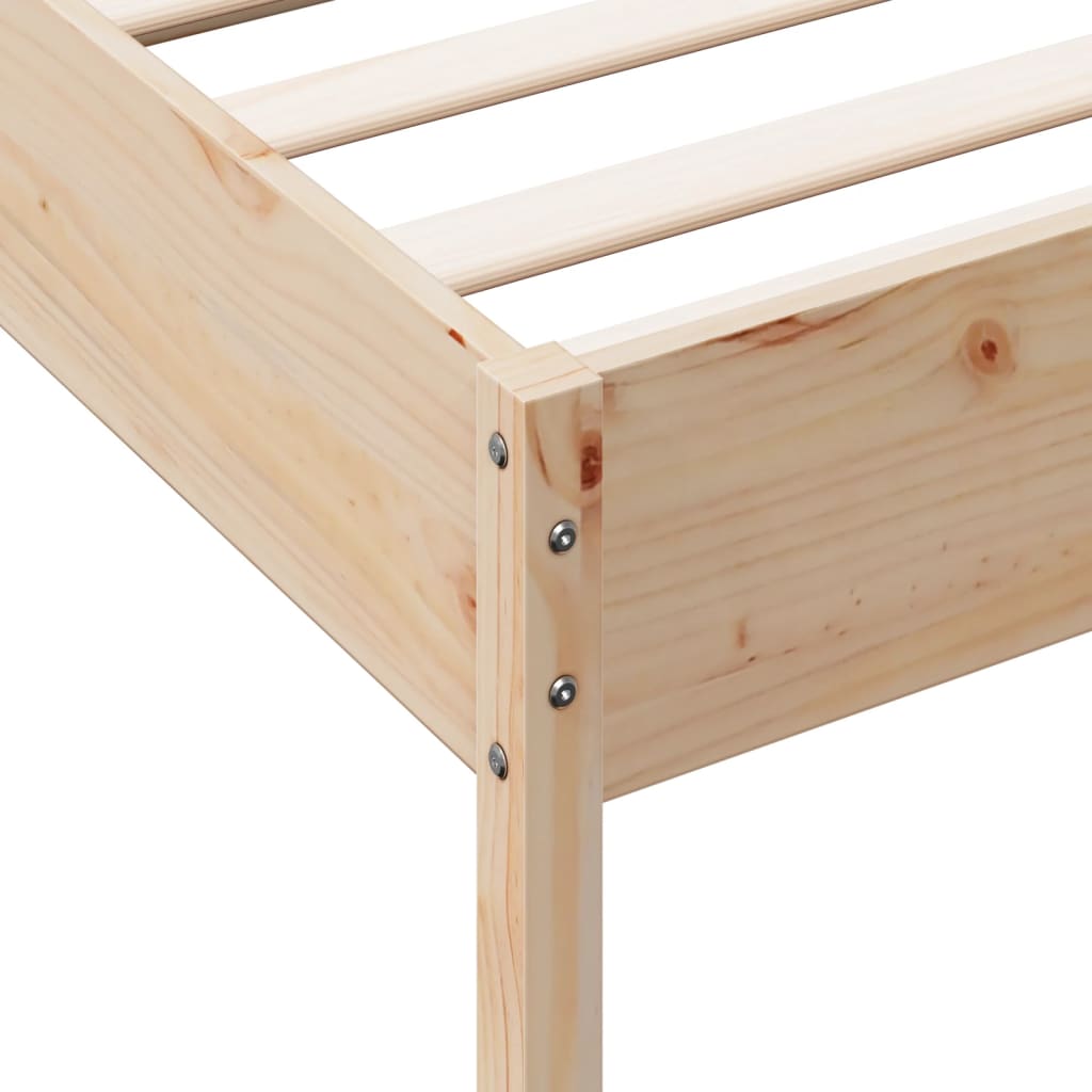 Bed Frame without Mattress 75x190 cm Small Single Solid Wood Pine