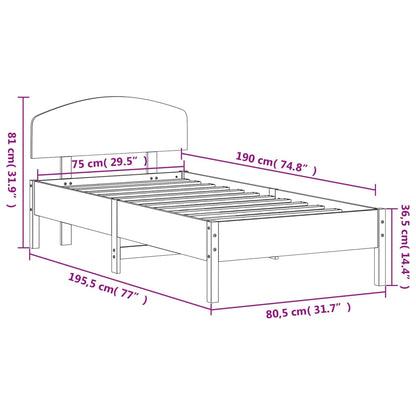 Bed Frame without Mattress 75x190 cm Small Single Solid Wood Pine