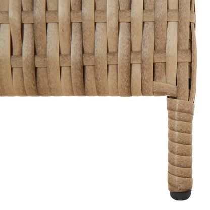 Room Divider 4 Panels Beige Poly Rattan