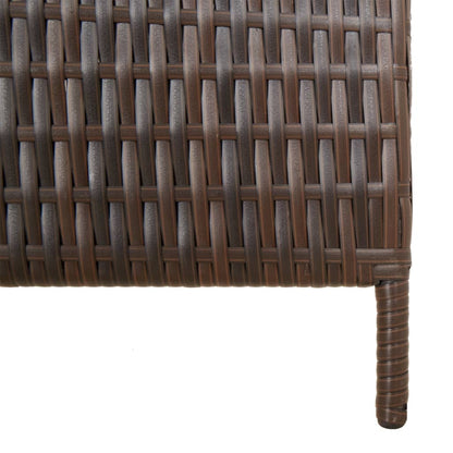 Room Divider 5 Panels Brown Poly Rattan