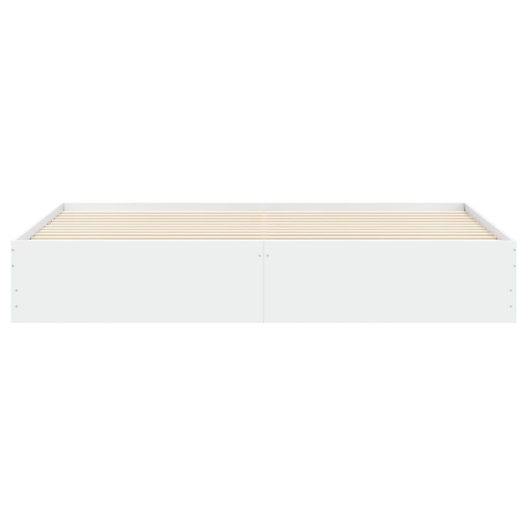 Bed Frame with Drawers White 200x200 cm Engineered Wood