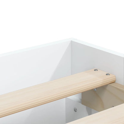 Bed Frame with Drawers White 200x200 cm Engineered Wood