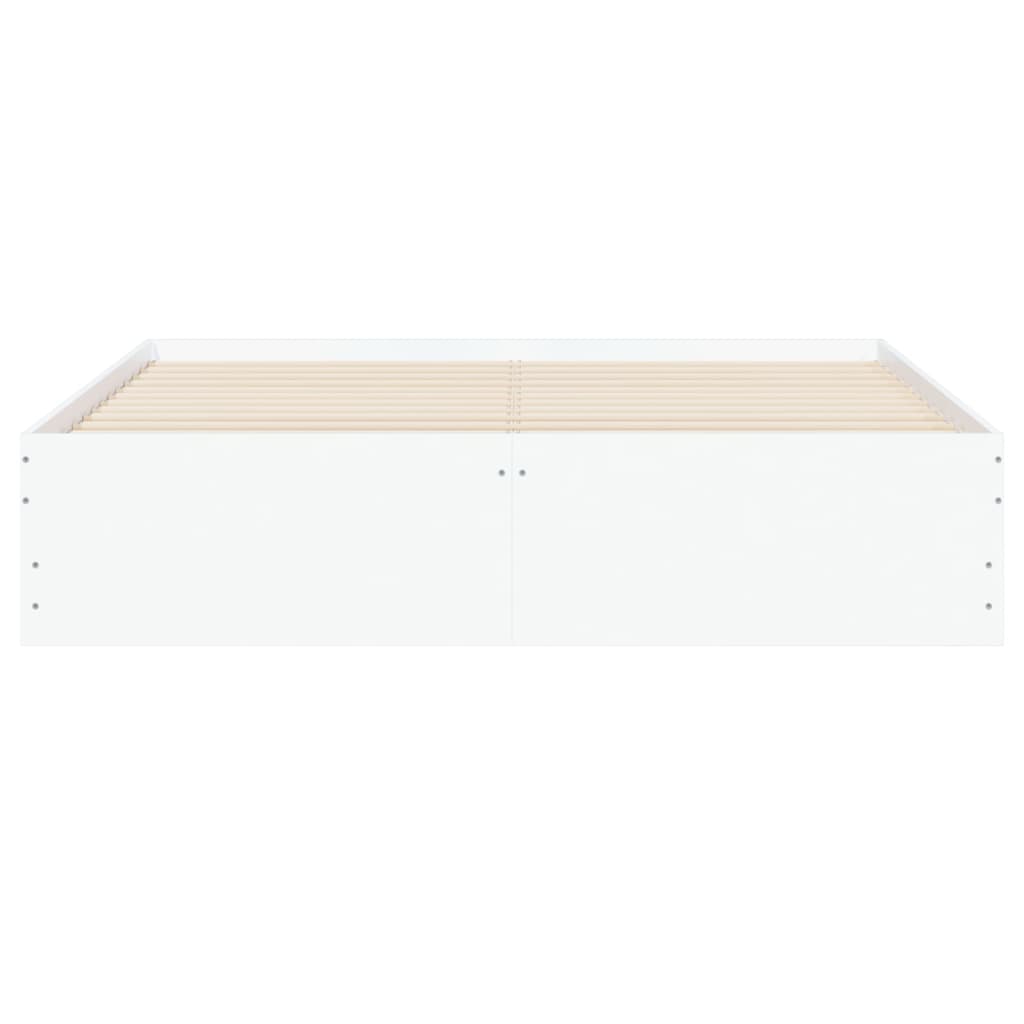 Bed Frame with Drawers without Mattress White 150x200 cm King Size