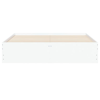 Bed Frame with Drawers without Mattress White 150x200 cm King Size