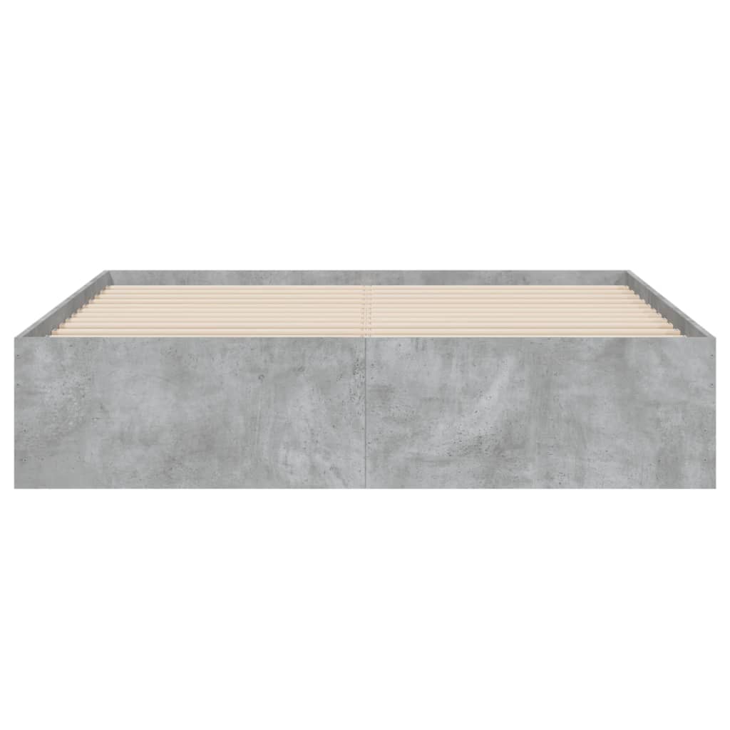 Bed Frame with Drawers Concrete Grey 140x200 cm Engineered Wood