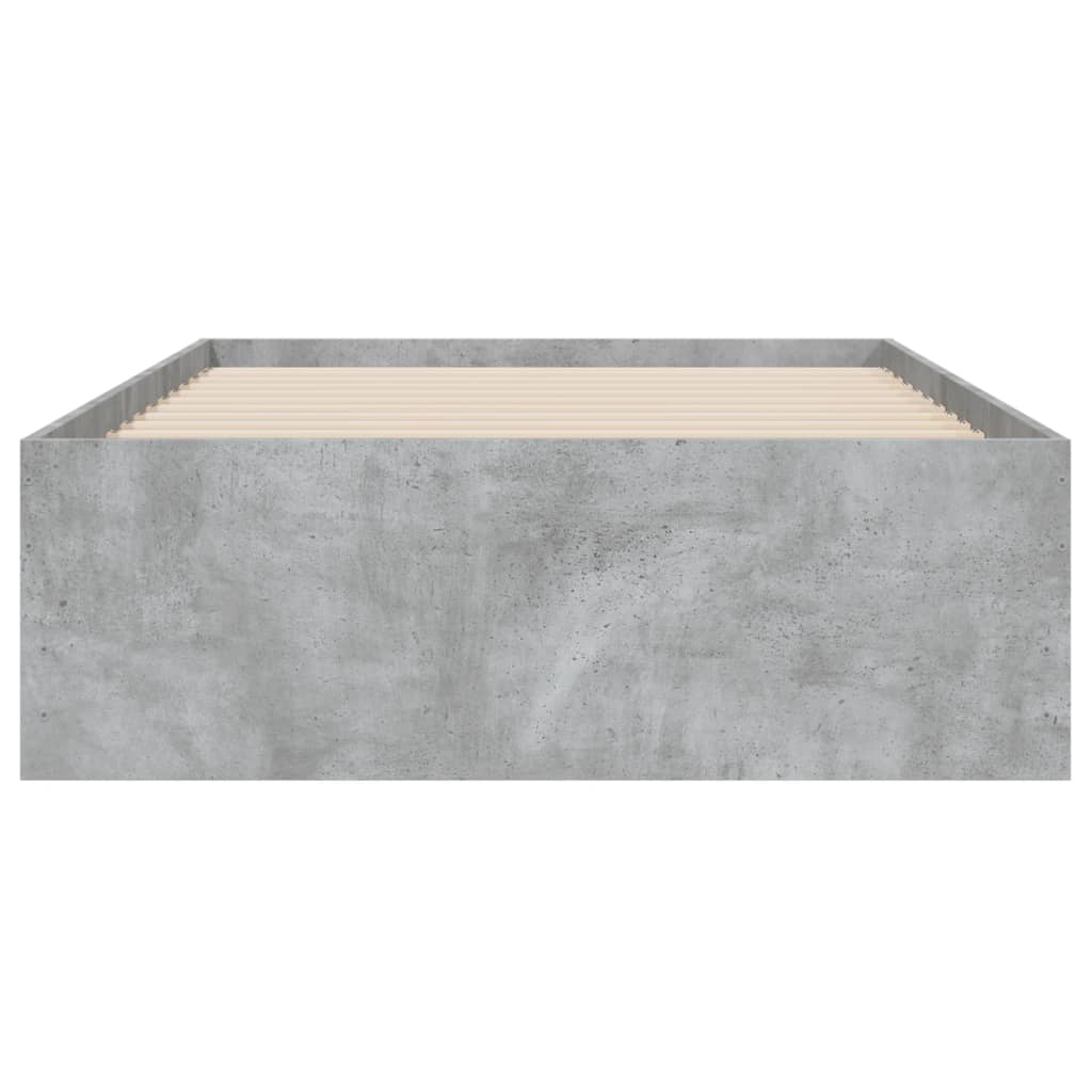 Bed Frame with Drawers without Mattress Concrete Grey 100x200 cm