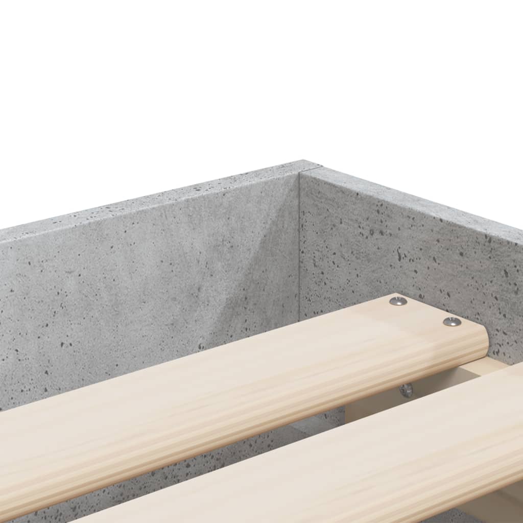 Bed Frame with Drawers without Mattress Concrete Grey 100x200 cm