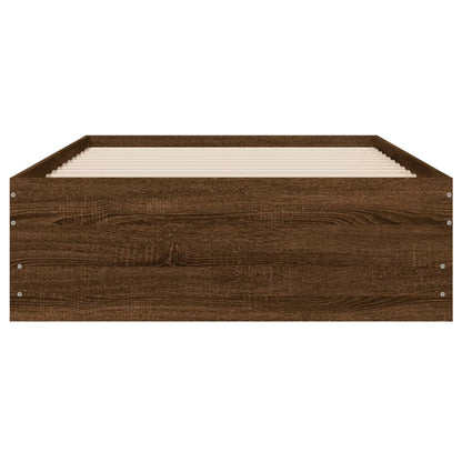 Bed Frame with Drawers without Mattress Brown Oak 100x200 cm