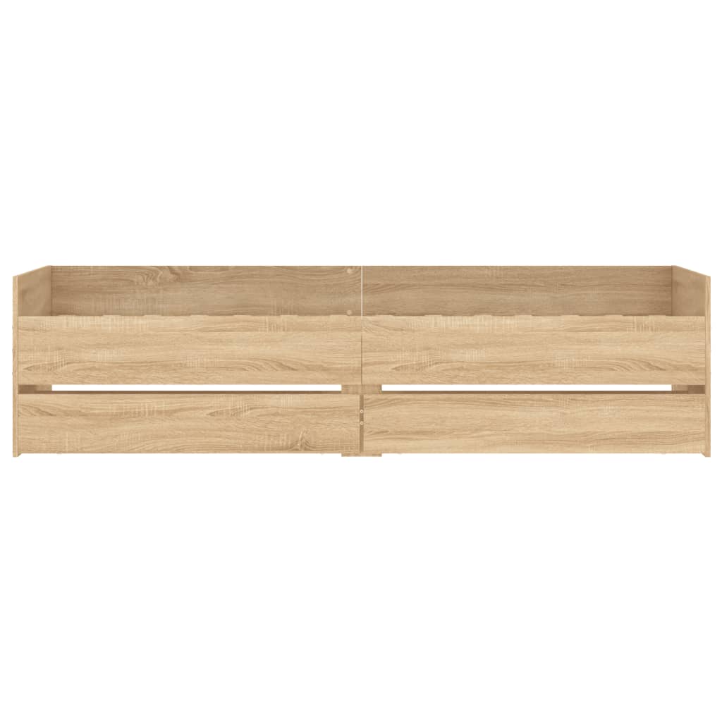 Bed Frame with Drawers Sonoma Oak 100x200 cm