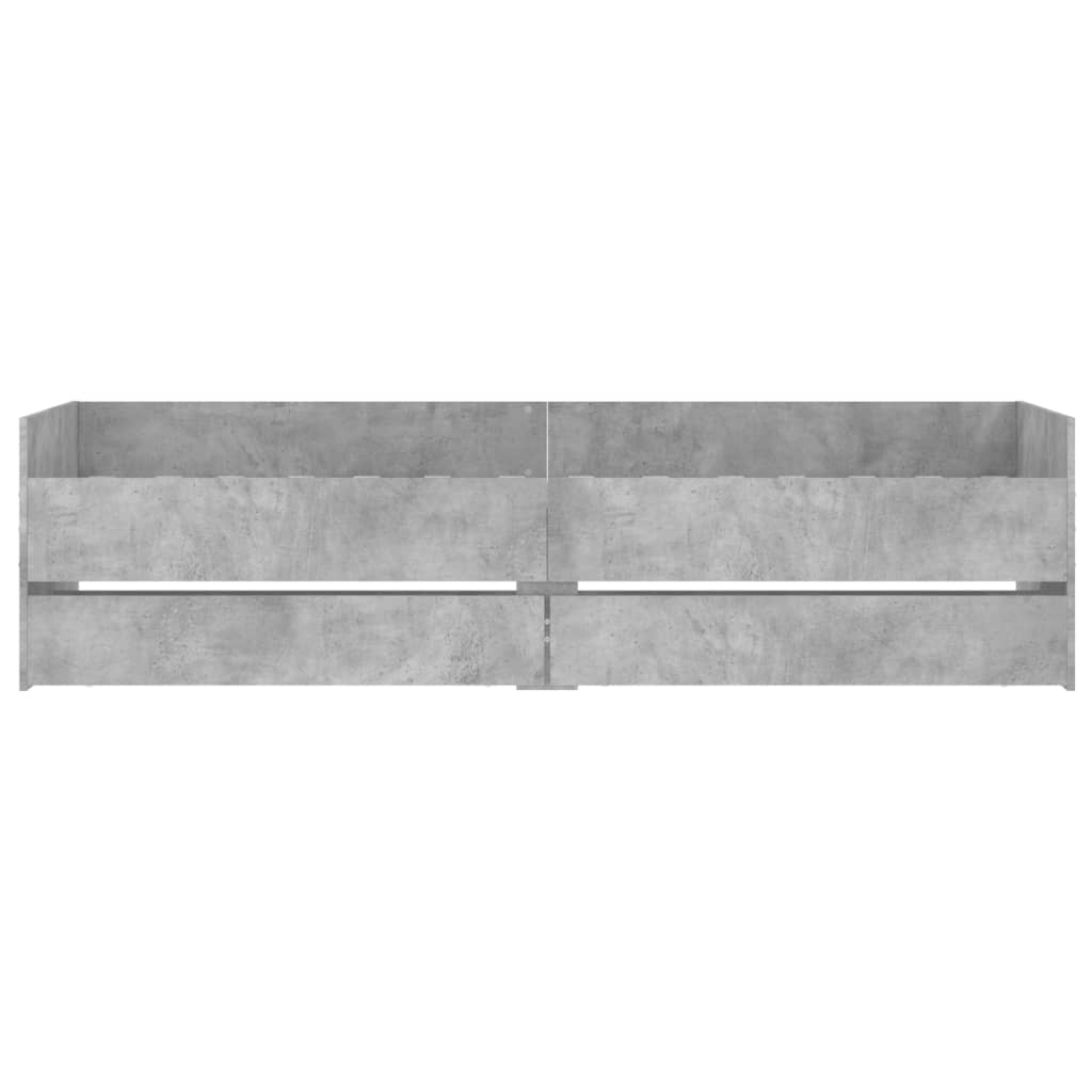 Bed Frame with Drawers without Mattress Concrete Grey 100x200 cm