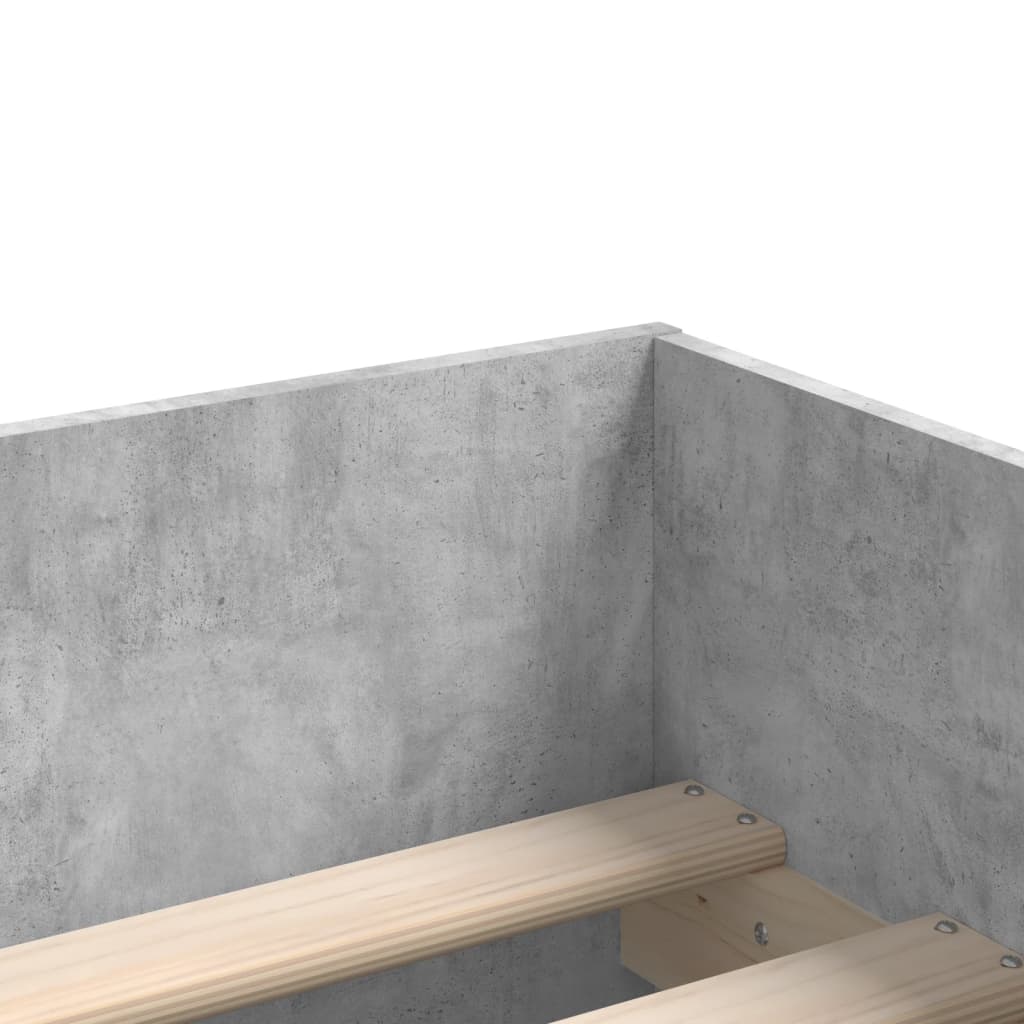 Bed Frame with Drawers without Mattress Concrete Grey 100x200 cm