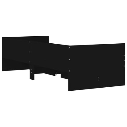 Bed Frame with Drawers without Mattress Black 90x200 cm