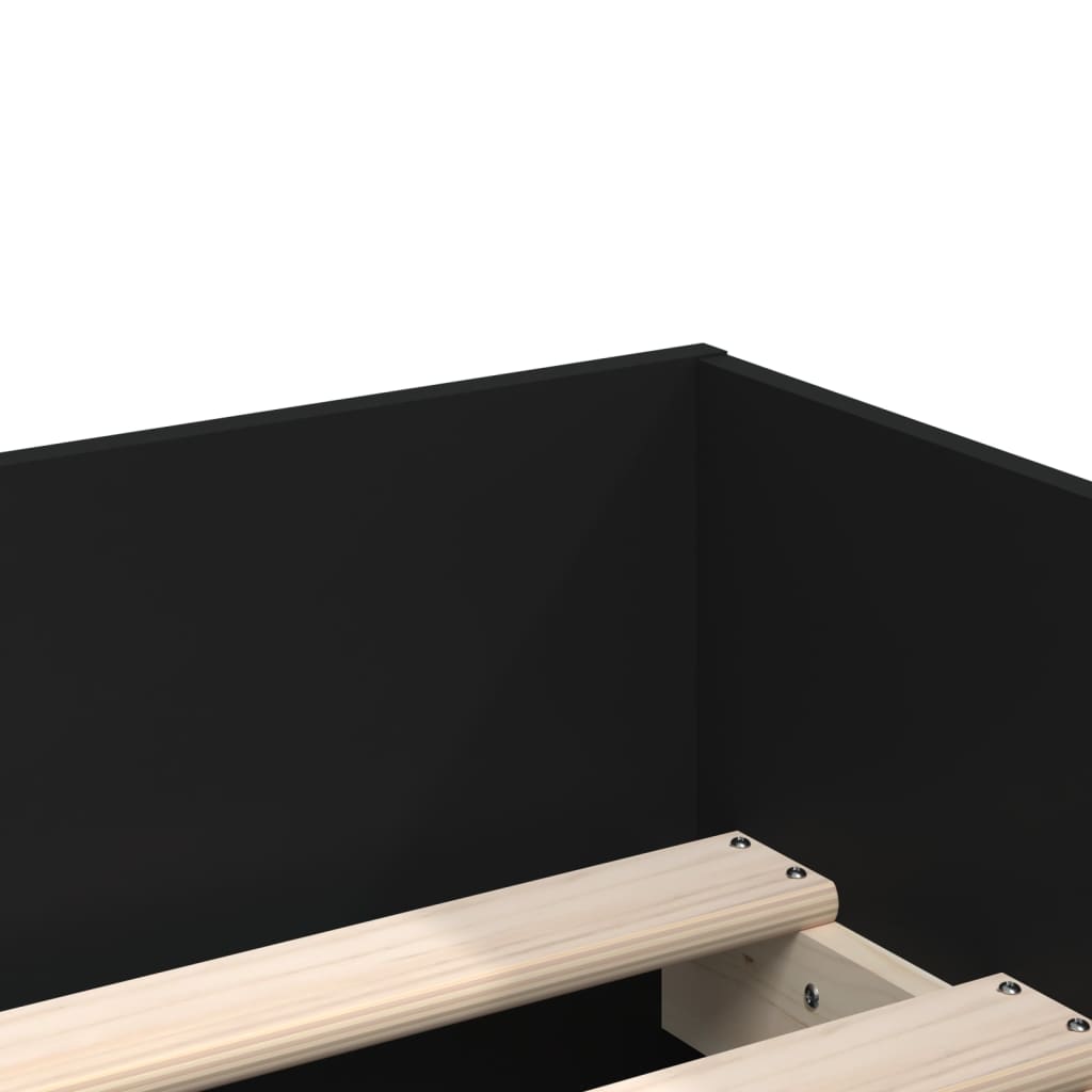 Bed Frame with Drawers without Mattress Black 90x190 cm Single