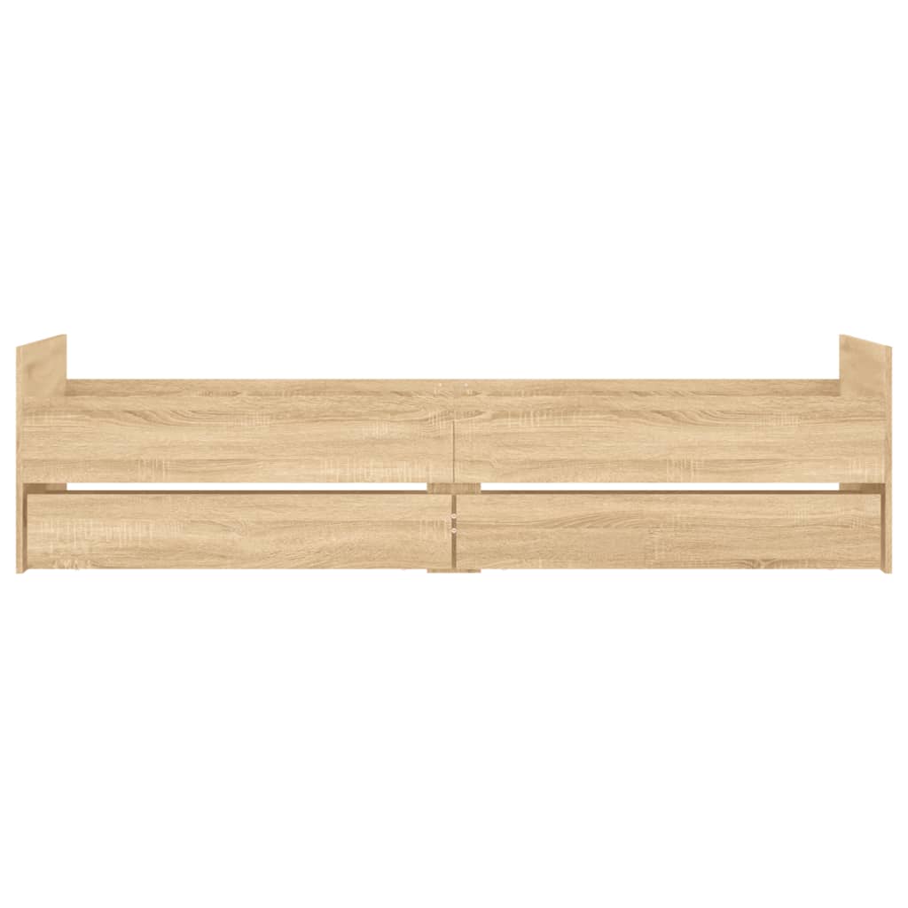 Bed Frame with Drawers without Mattress Sonoma Oak 100x200 cm