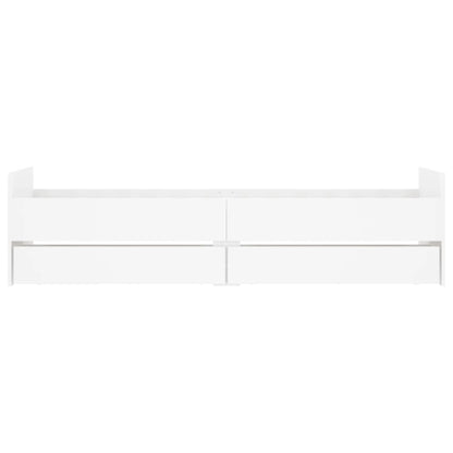 Bed Frame with Drawers White 90x190 cm Single