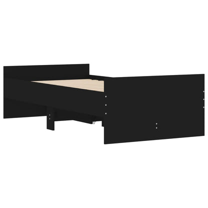 Bed Frame with Drawers without Mattress Black 90x190 cm Single