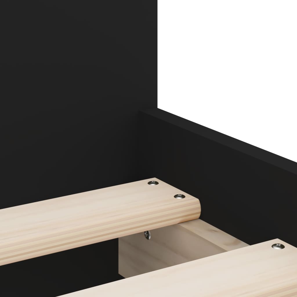 Bed Frame with Drawers without Mattress Black 90x190 cm Single